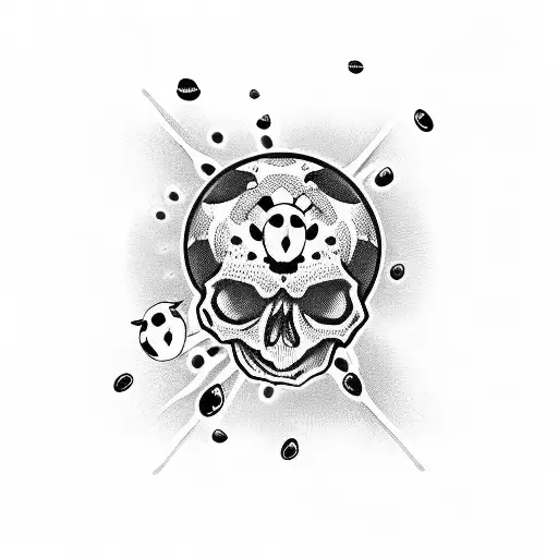Skull With Ladybugs