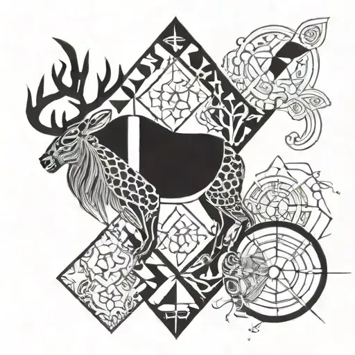 Create Tattoo With A Tribal Geometrical Kenyan Inspired Tattoo Combining The Elements Of Nature