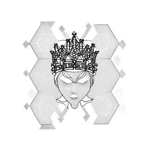 Queen With Hexagons And A Crown