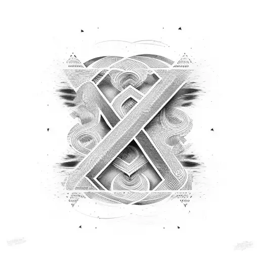 Abstract Calligraphy Letters Like The Letter A In A Masculine Style