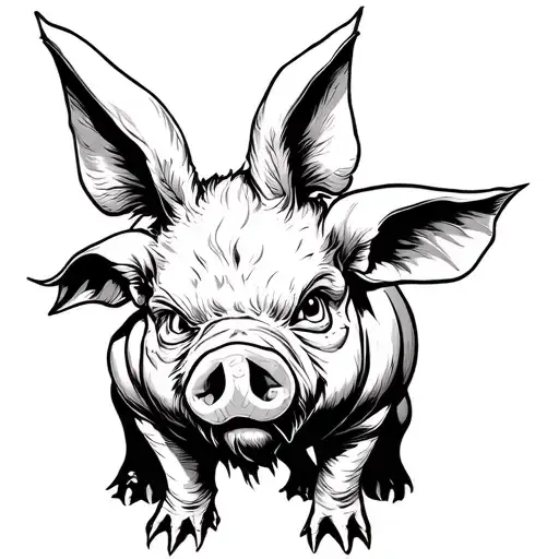 Demon Pig With Bunny Ears