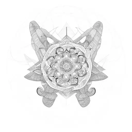Trinacria Symbol Surrounded By Mandala