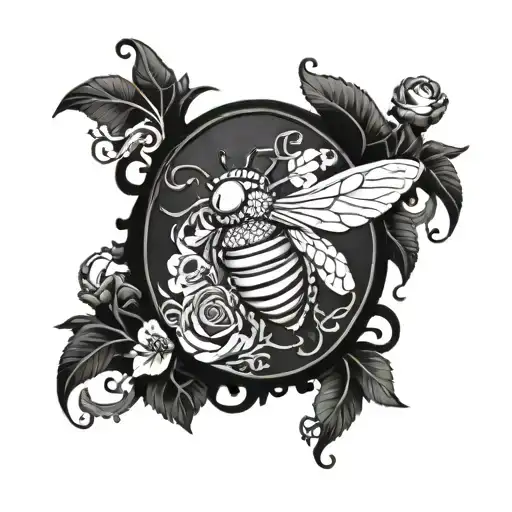 Filigree Cameo With Bee Shoulder Adornment