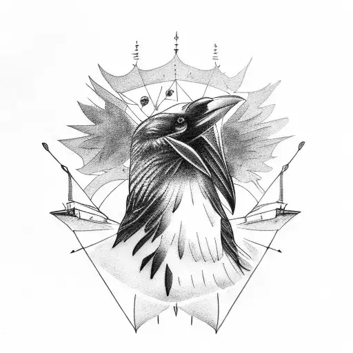 A Raven Riding A Crow Chopper Bike Through A Stormy Sky