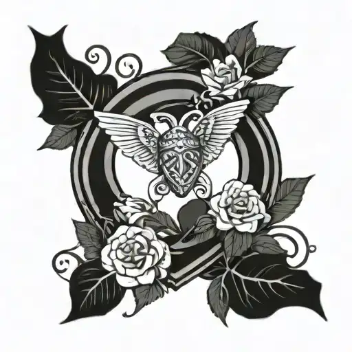 A Claddagh Ring Design With Elements Of Nature Like Flowers And Butterflies