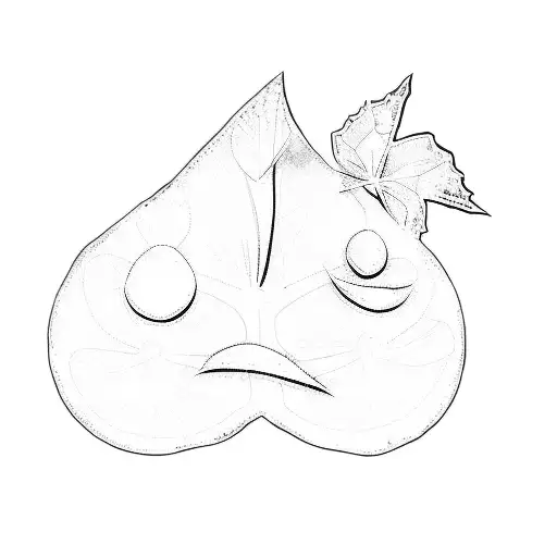 A Leaf With A Windmill On It