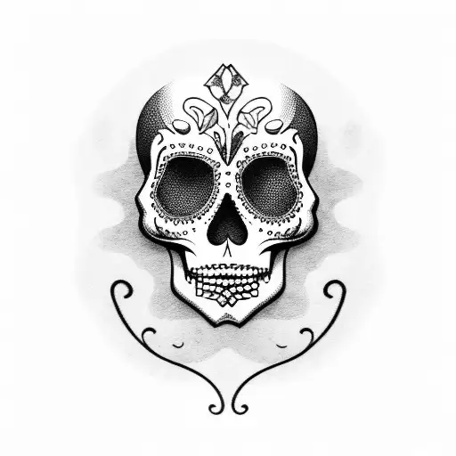Sugar Skull With Background Designs