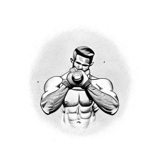 Muscular Guy Lifting Rock Bolder