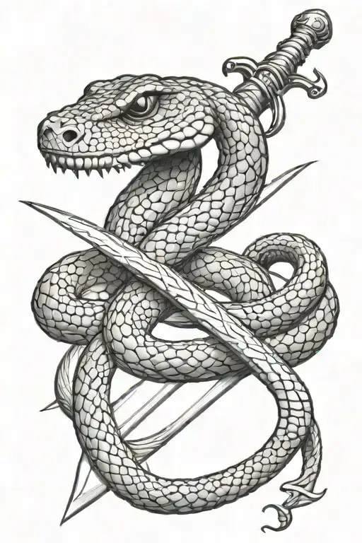 Snake Wrapped Around Sword