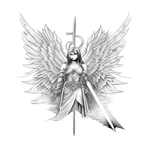 Dark Angel Prying With Sword