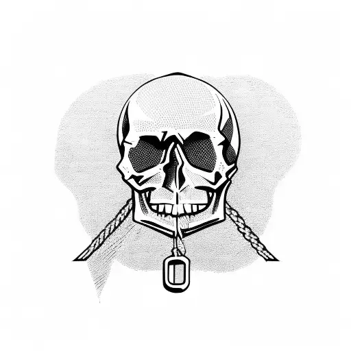 Skull Hanging By A Rope From A Tree