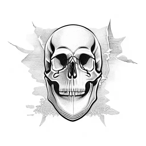 Skull Hanging By A Rope From A Tree