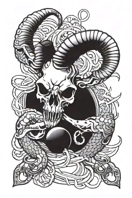 Ram Skull And Scorpion And 8 Ball