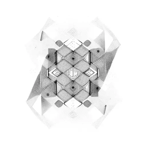 Abstract Geometric Pattern Incorporating Binary Code