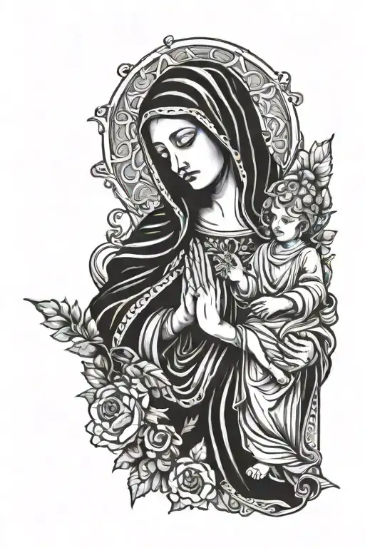 Struggle And Success With Mary Mother Of God Holding