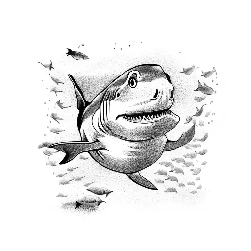 Shark And Other Marine Life In A Coral Reef