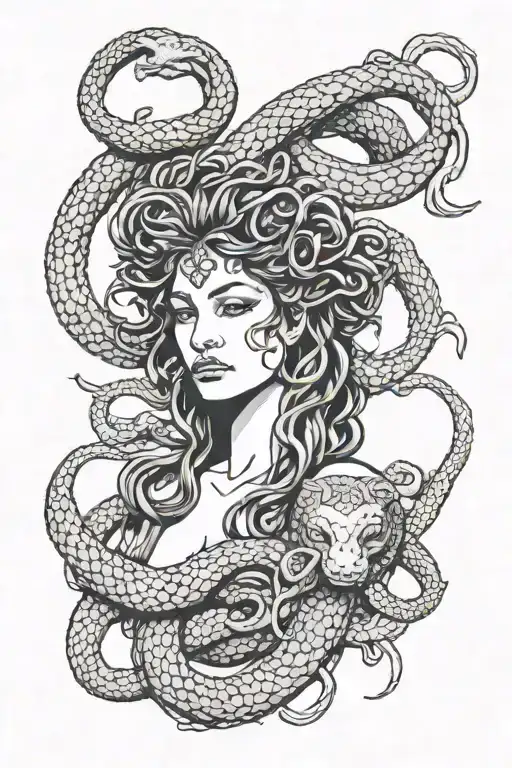 Medusa With Snakes Wrapped