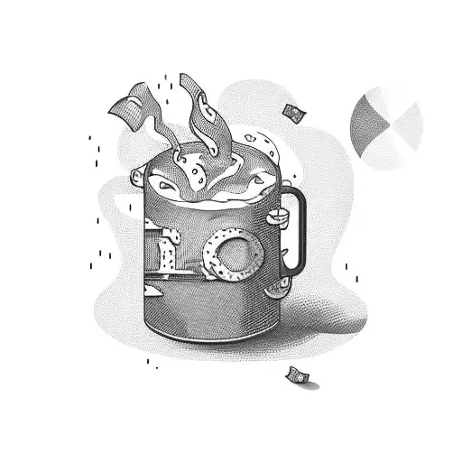 Stack Of Money Pouring Into A Beer Mug