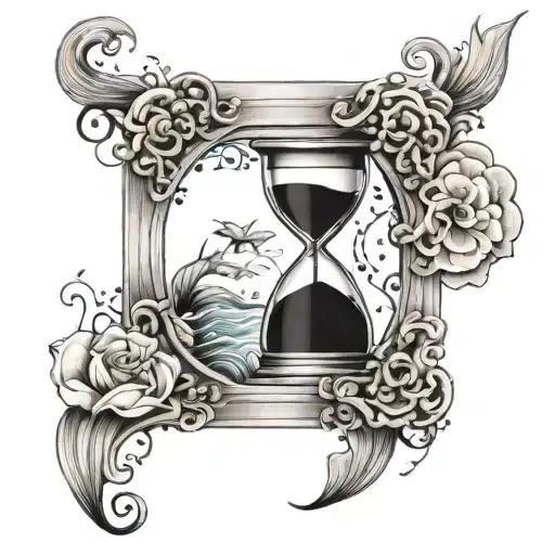 Hourglass With Ocean Waves Inside