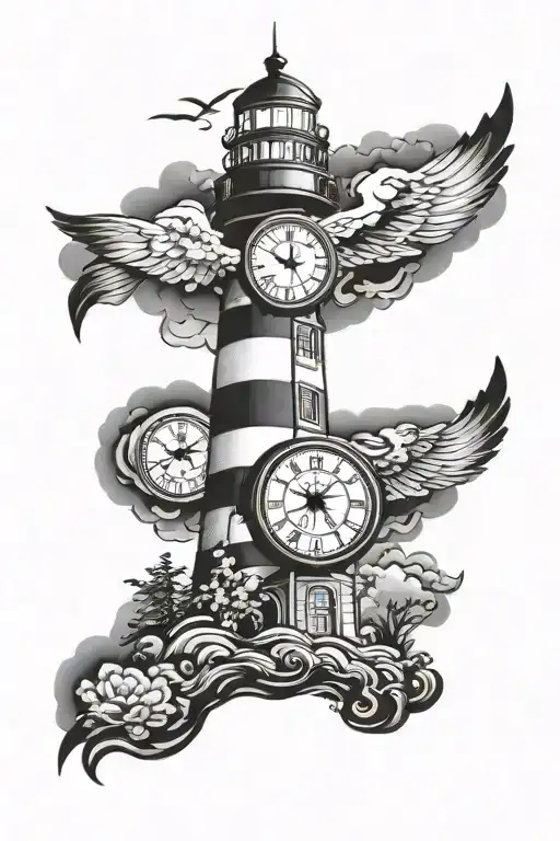 Lighthouse With Clock Tower