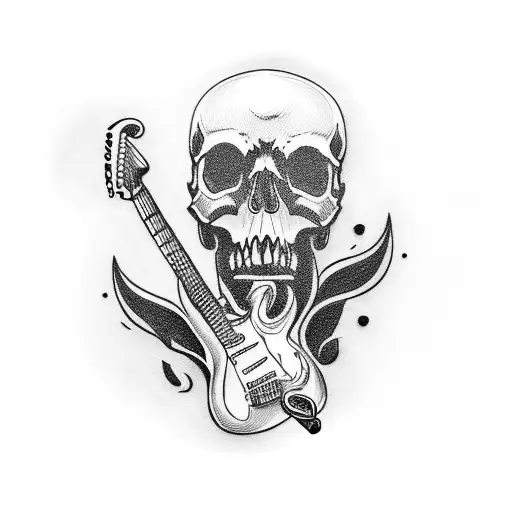 A Skull Playing A Guitar