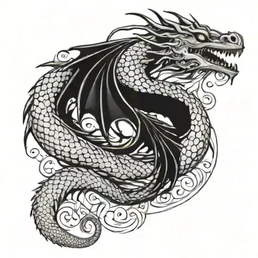 Dark Fantasy Sea Serpent Intricate