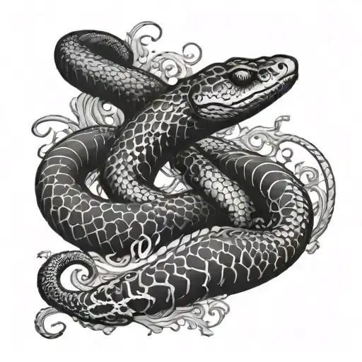 Dark Fantasy Sea Snake Intricate