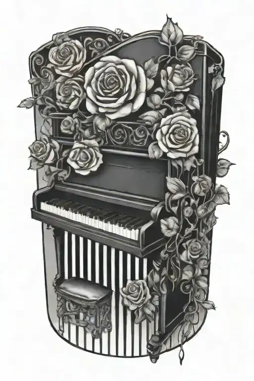 Piano With Roses