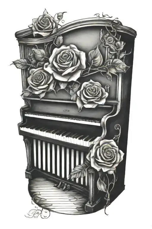 Piano With A Rose