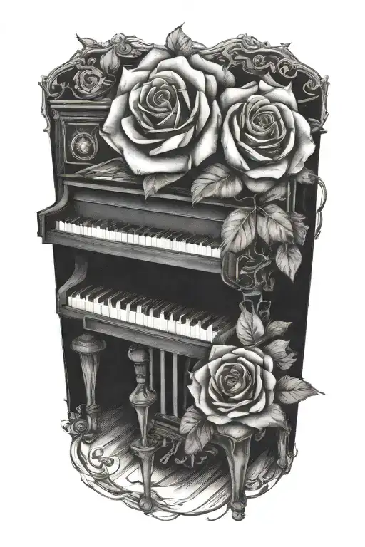 Piano With A Rose