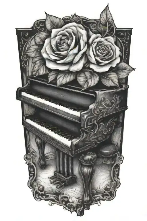 Piano With A Rose