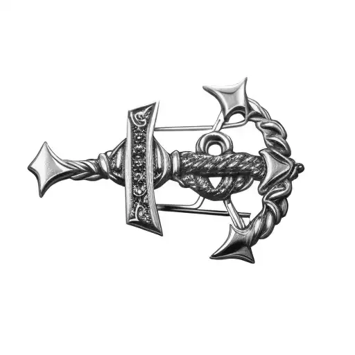 A Gold Anchor Brooch