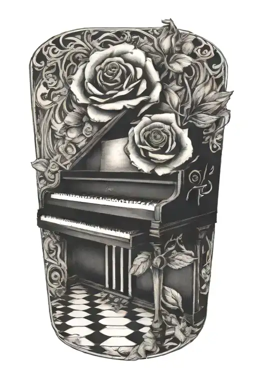 Piano With A Rose