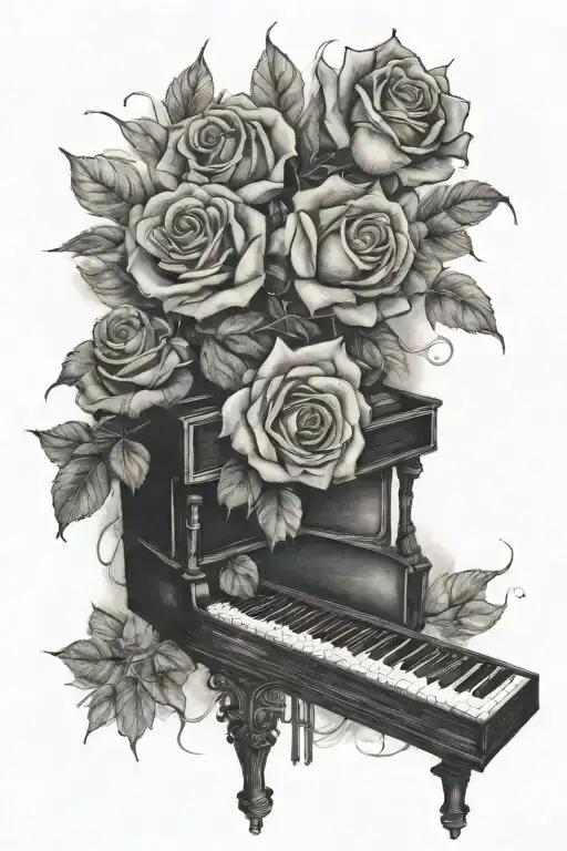 Roses On Piano