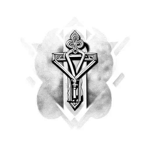 Broken Sword With Two Cross Keys