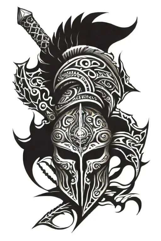 Tribal Half Sleeve With Spartan Elements Incorporated