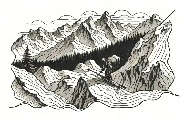 Skier Carving Down A Mountain Landscape