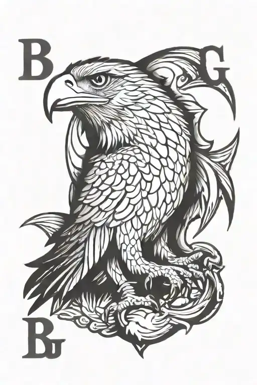 B And G Alphabet Makes Eagle Sitting