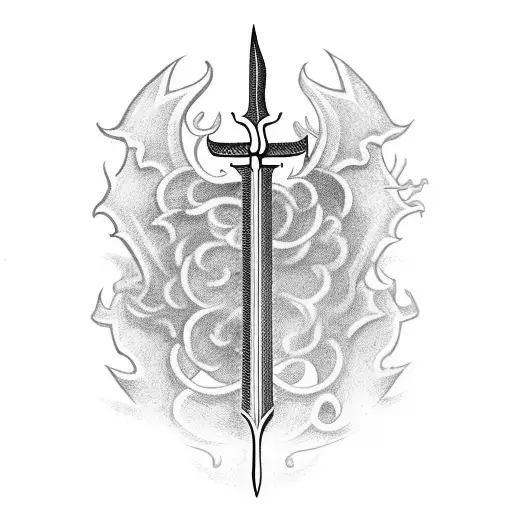 Italian Long Sword With Words 'Forza E Coraggio' Inscribed With On The Blade