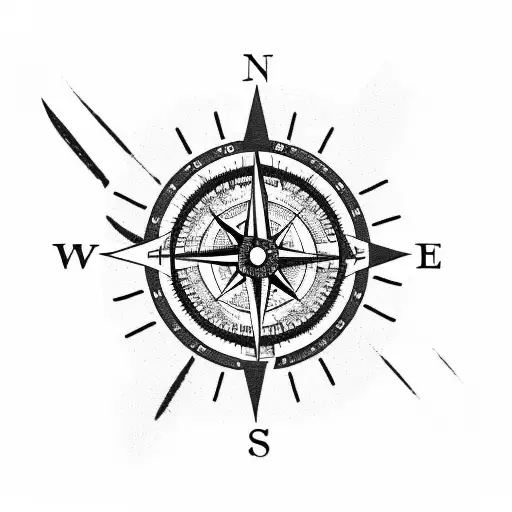 A Compass With A Trail Of Footprints Leading To Different Landmarks Around The World