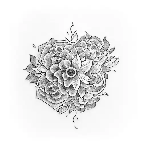 A Beautiful Bouquet Of Flowers Intertwined With Butterflies