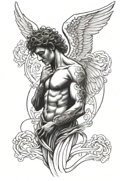 Male Angel Touching The Sky