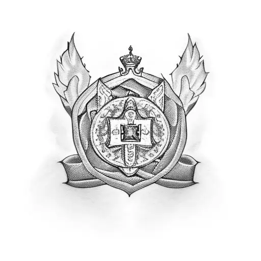 Loin Crown British Red Cross And Rose