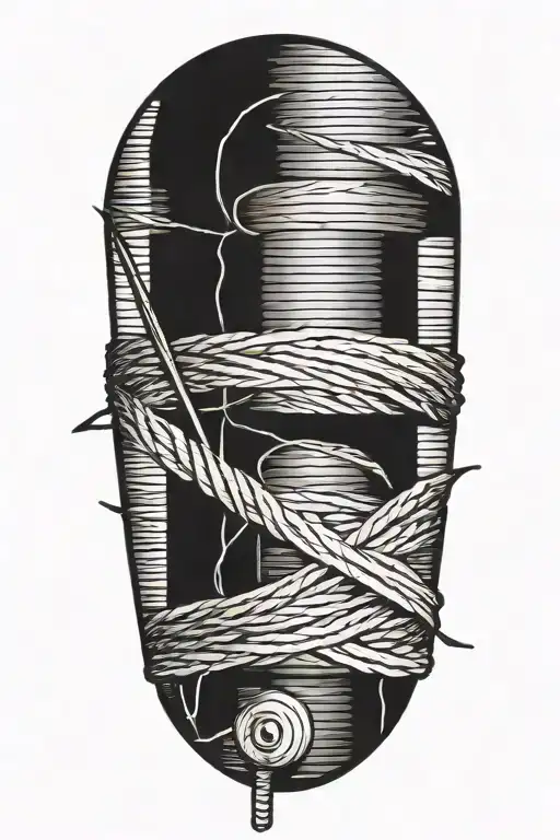 Sewing Needles And Thread Attached