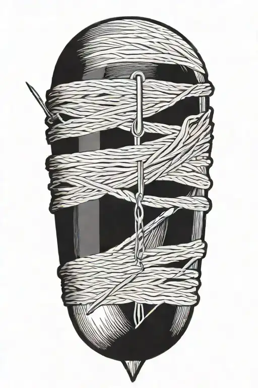 Sewing Needles And Thread Attached