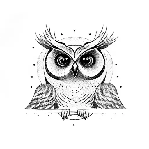 Owl With Landscape Around