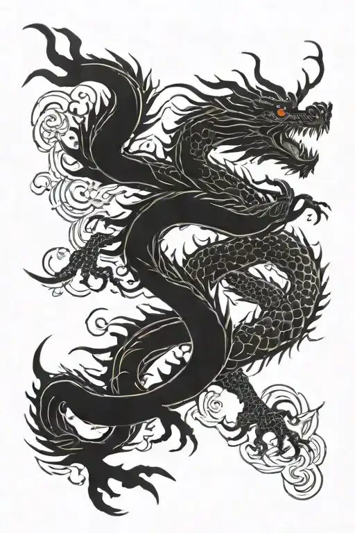 Chenese Dragon Around The Arm Sleeve