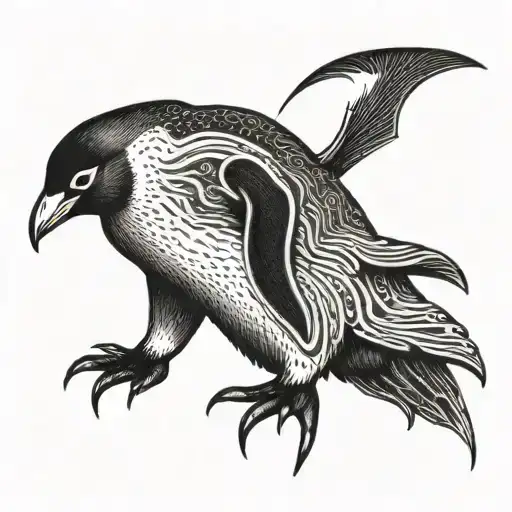 A Penguin Signing The Letters Of The Alphabet In American Sign Language