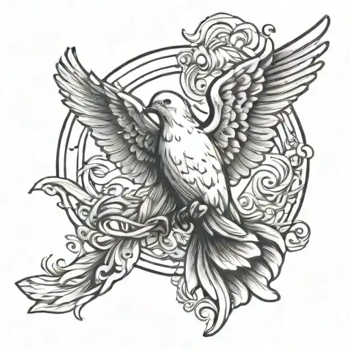 Dove And Praying Angel