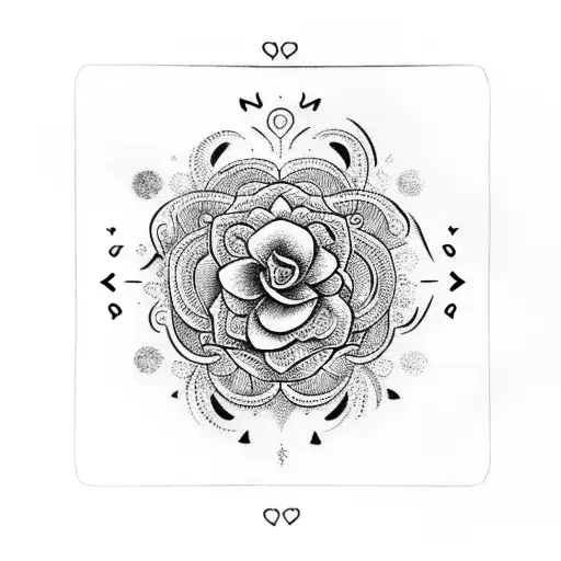 Self-love Symbol Incorporated With Floral Elements